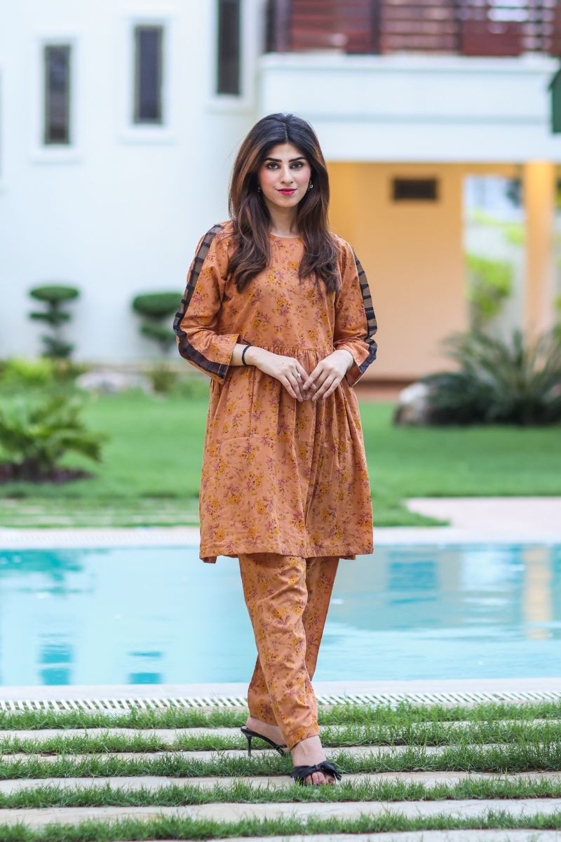 Two Piece Caramel Suit