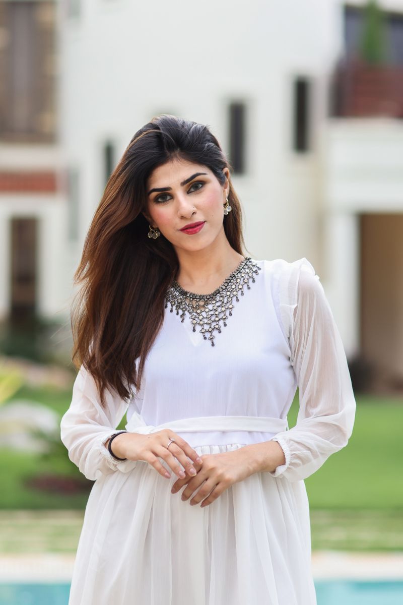 Fancy Pakistani Chiffon Dress in Black Shade Online 2022 – Nameera by Farooq